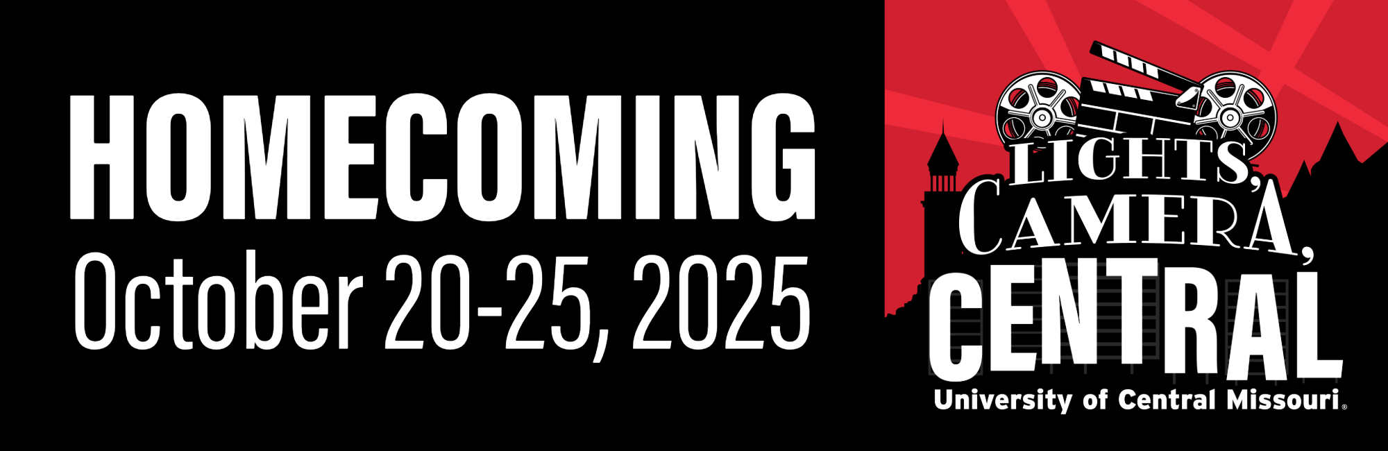 Homecoming 2025 Banner, Dates October 20-25, 2025