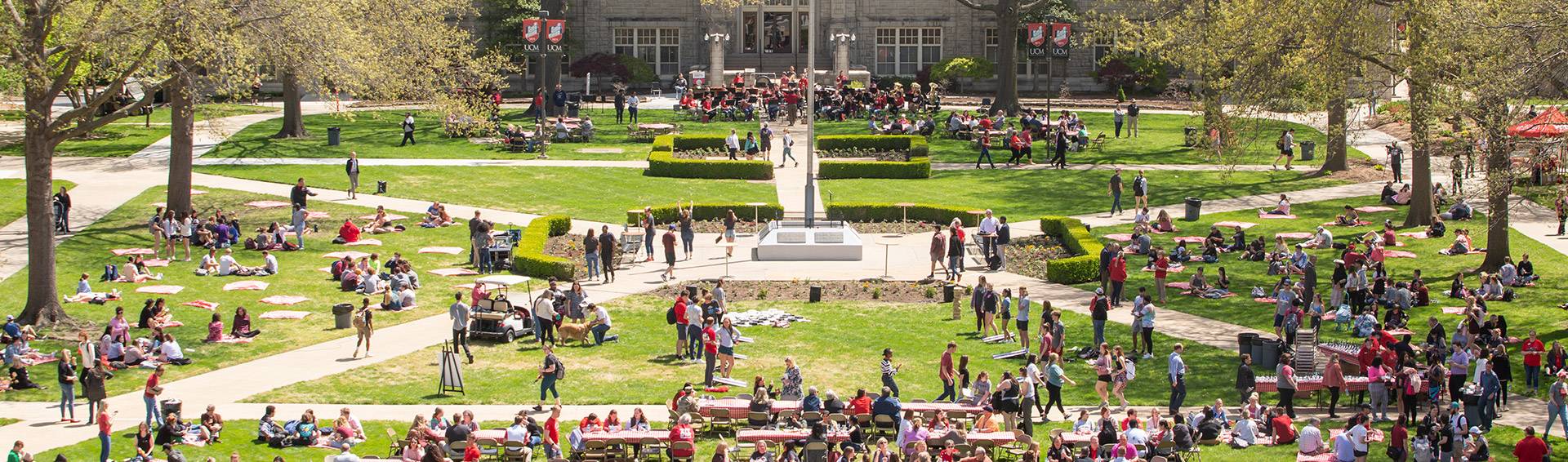 The UCM Quad during the Founder's Day celebration