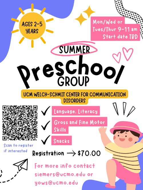 Flyer with text for summer preschool group 2024.