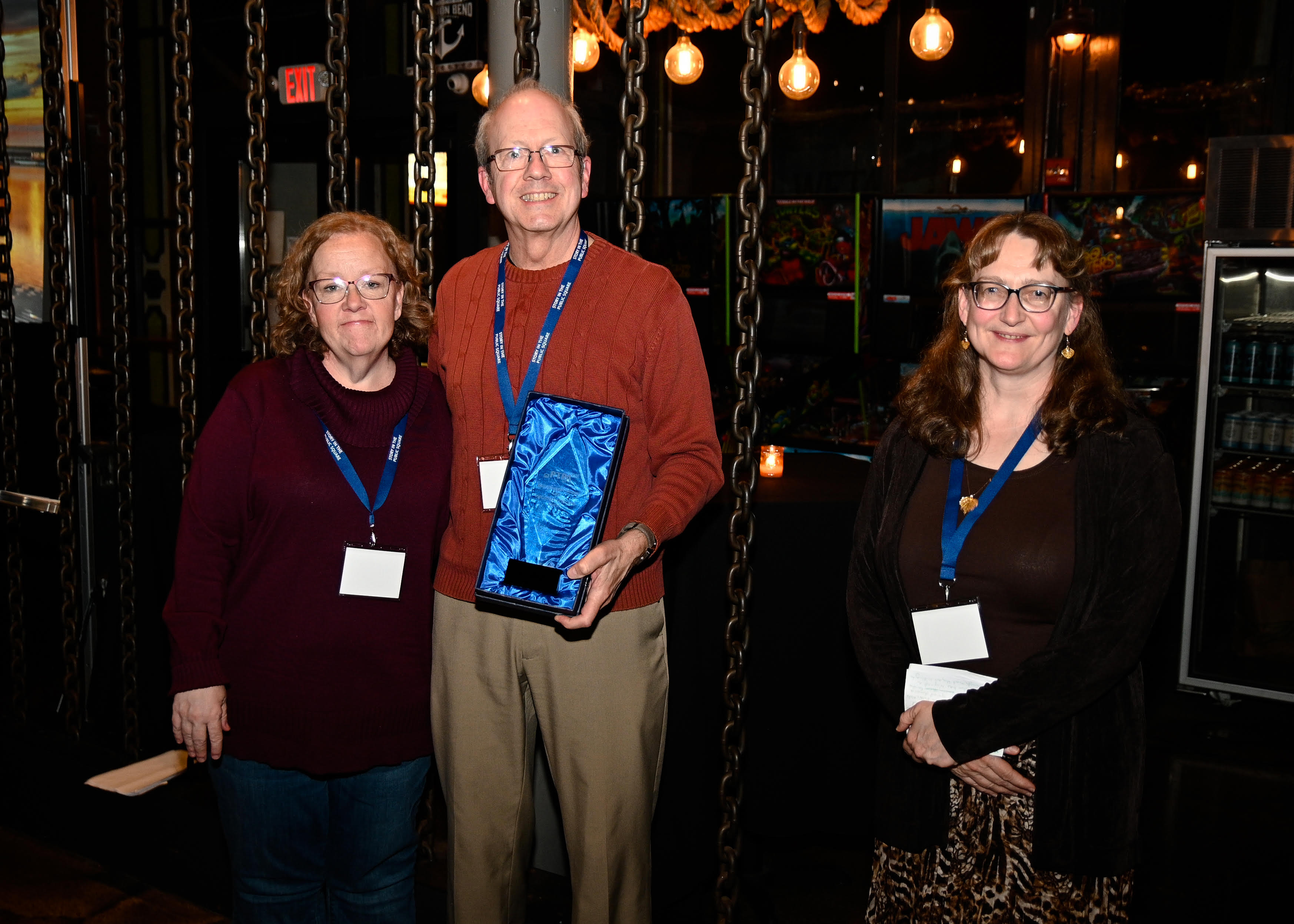 From left, Nellie deLaurier, Michael O’Keefe and Kristen Kuebler