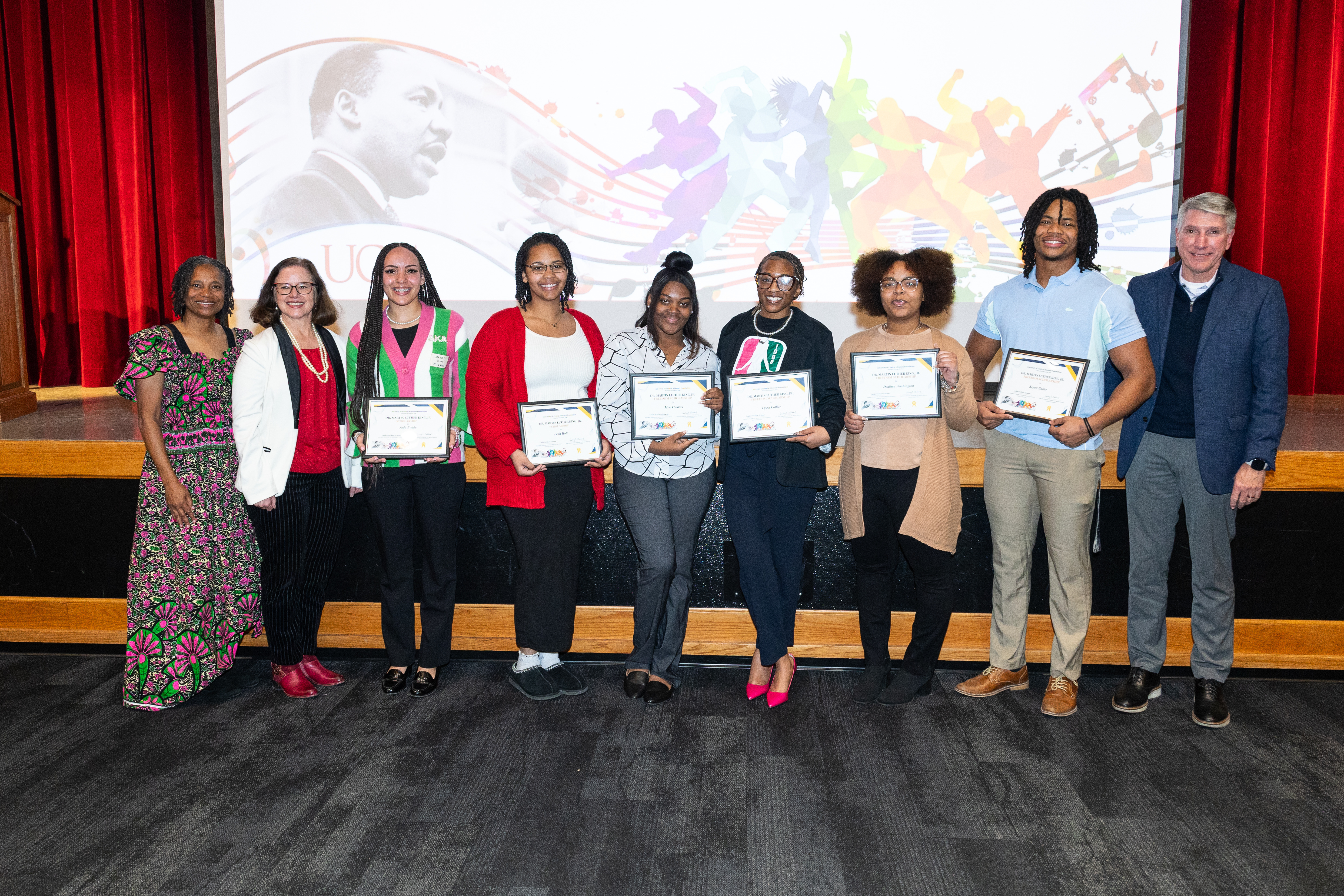 MLK Freedom Scholarship recipients and staff