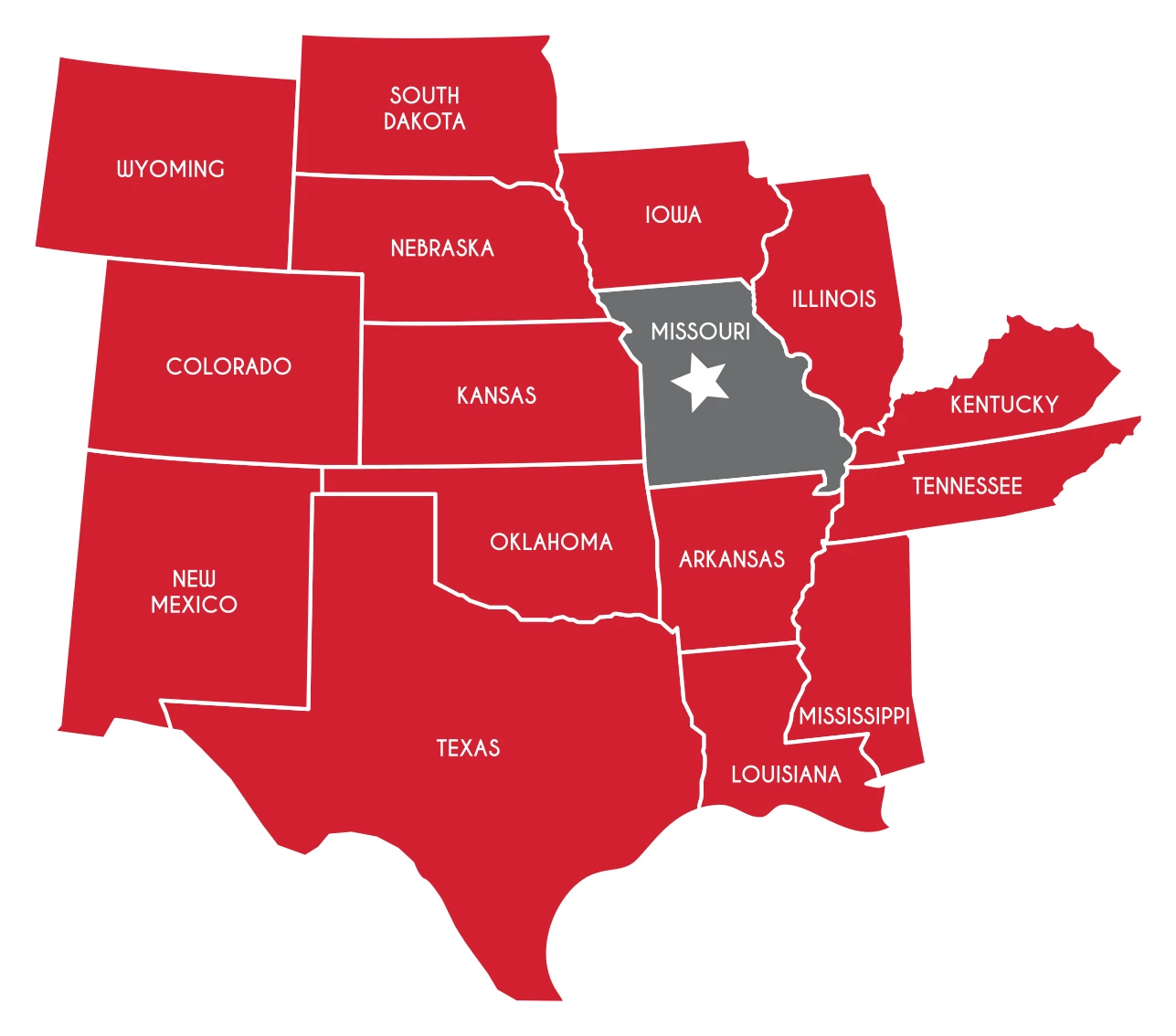 UCM out-of-state scholarship map.